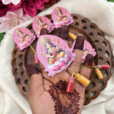 Return Gift Saraswathi Decorative Sticker With Kumkum & Haldi-Set Of 6-RG341